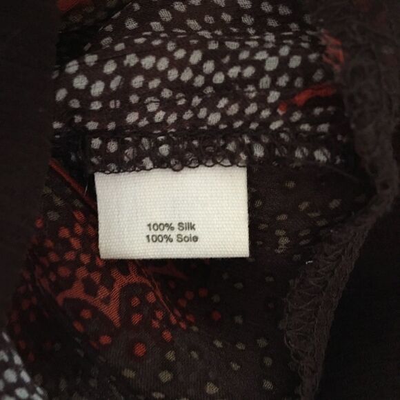 Lux | sheer silk brown flowy boho tunic | small - Picture 7 of 8